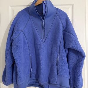 Free People Ready Set Rib Fleece Half-Zip Pullover